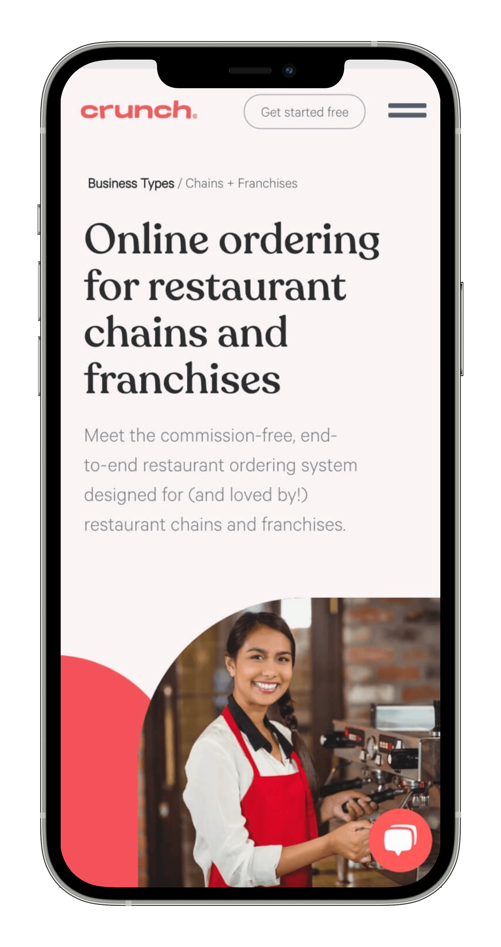 Business page for online ordering