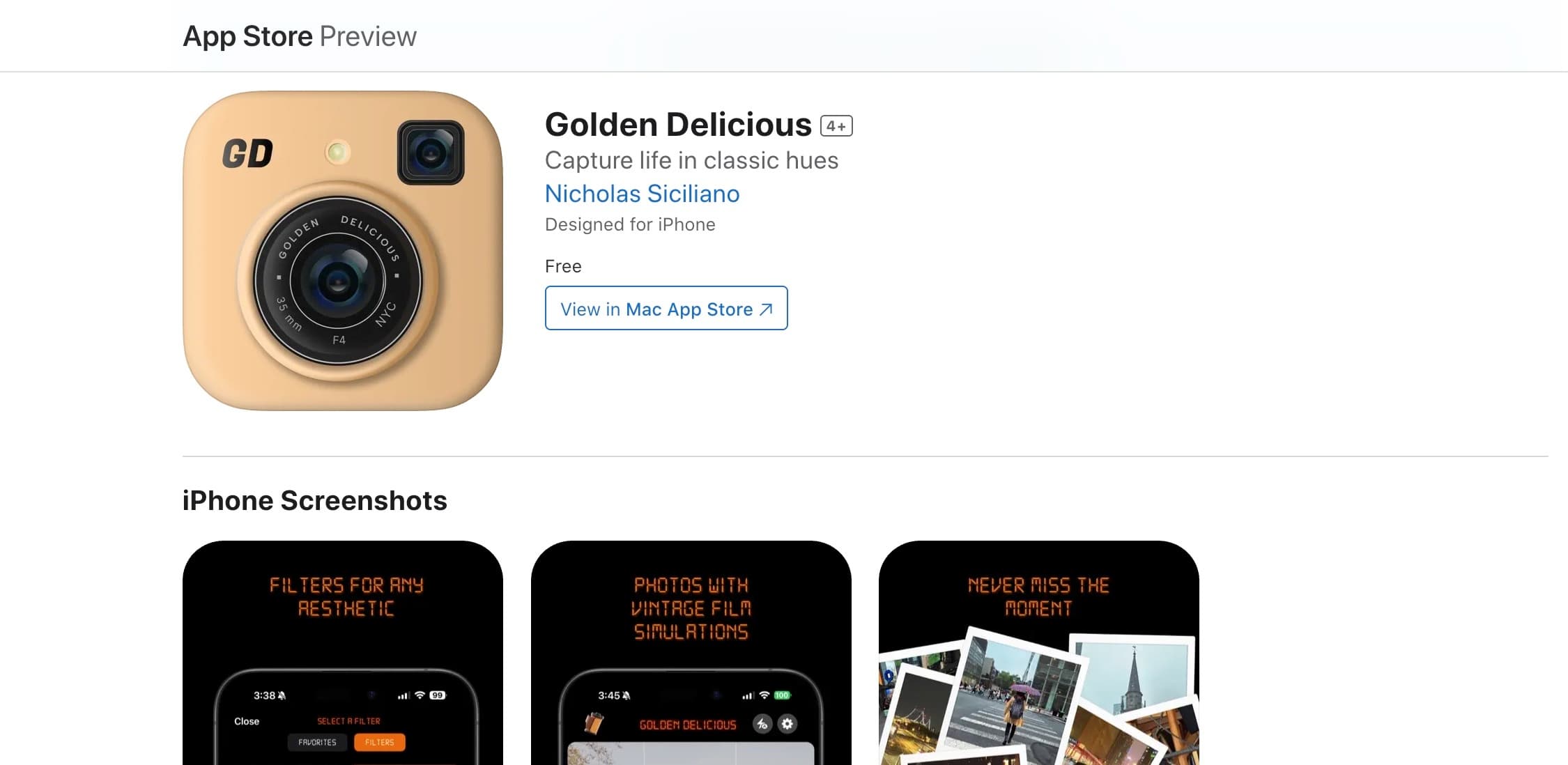 App Store page